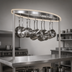 Thumbnail image #3 for John Boos PRB06 Boat-Shaped Table-Mounted Stainless Steel Pot Rack with 33 Double Hooks