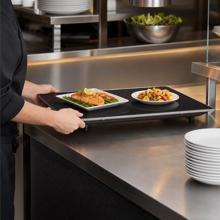 Product image #3 for Hatco HBG-2418 Portable 24-Inch Heated Black Glass Warming Shelf
