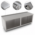Thumbnail image #3 for John Boos 132 Inch x 24 Inch Open Front Cabinet Base Modular Work Table with 16-Gauge Stainless Steel Top and 1-1/2 Inch Rear Riser