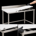 Thumbnail image #3 for Eagle Group 60-Inch x 24-Inch Poly Top Cutting Table with 4-1/2-Inch Backsplash and Tubular Stainless Base