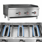 Thumbnail image #3 for Serv-Ware SCBS-36 36-Inch Natural Gas Radiant Charbroiler with 3 Burners and Manual Controls
