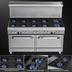 Thumbnail image #3 for Southbend Ultimate 60-Inch Commercial Gas Restaurant Range with 9 Open Burners, Standard Oven, and Cabinet Base