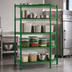 Thumbnail image #3 for Steel Works Stainless Heavy Duty 4-Tier Wire Shelving Unit, 54 x 14 x 74 Inches, Green Epoxy Coated