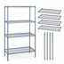 Thumbnail image #3 for Quantum Stationary Wire Shelving Starter Kit, 48 x 14 x 74 Inches, Gray Epoxy Antimicrobial Finish