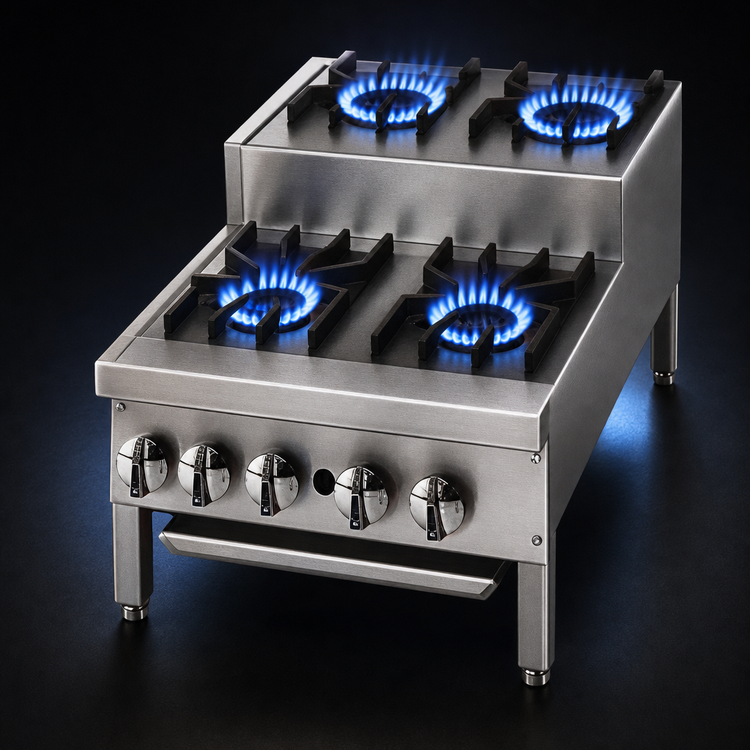 Product image #3 for Jade Range Supreme JHPE-2-324-F 24-Inch Gas Step-Up Hotplate with 5 Open Burners