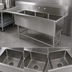 Thumbnail image #3 for John Boos Pro-Bowl 3-Compartment Sink With 18-Inch Left Drainboard, 70-3/16-Inch W x 25-1/2-Inch D, 14-Gauge Stainless Steel
