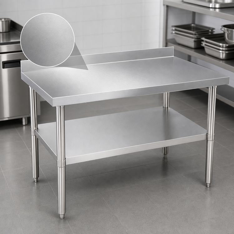 Product image #3 for Klinger's Trading Heavy Duty Stainless Steel Work Table with 2-Inch Backsplash, 18 x 30 x 38 Inches