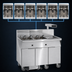 Thumbnail image #3 for Imperial IFSCB650EU Electric Floor Model 6-Tank Battery Fryer with Built-In Filter System