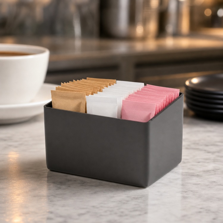 Product image #3 for Rectangular Stainless Steel Sugar Packet Holder with PVD Black Finish