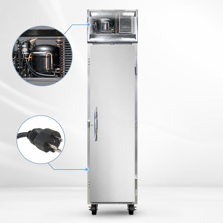 Product image #3 for Continental Refrigerator Slim Line 1FSENSA One-Section Reach-in Freezer, Full-Height Solid Door, Self-Contained