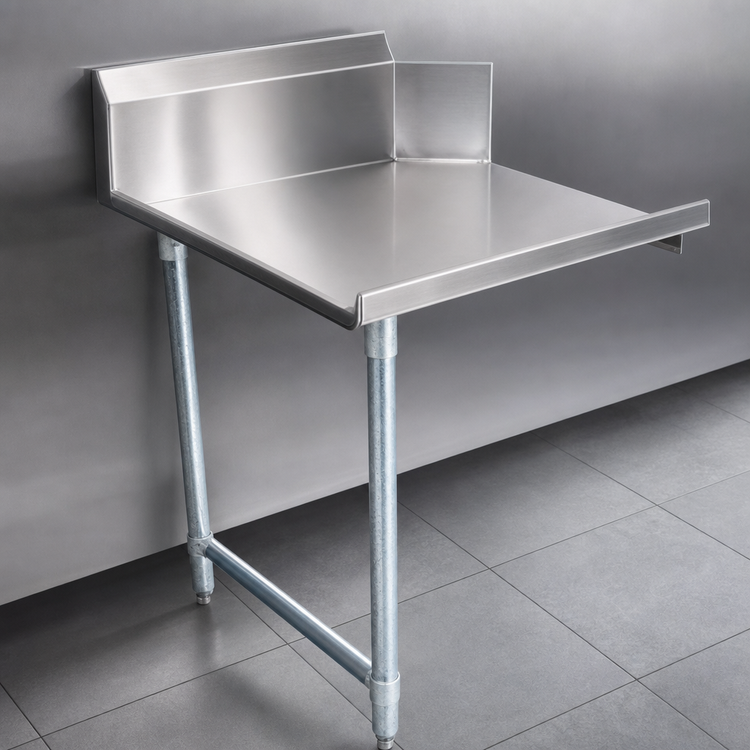 Product image #3 for BK Resources 36-Inch Straight Clean Dish Table, Right-To-Left Operation, 304 Stainless Steel Top, Galvanized Legs