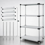 Thumbnail image #3 for Quantum WRS4-74-2148SS 4-Shelf Solid Stainless Steel Shelving Unit, Stationary, 48"W x 21"D x 74"H