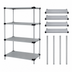 Thumbnail image #3 for 4-Shelf Solid Stainless Steel Stationary Shelving Starter Kit, 54 x 18 x 54 Inches