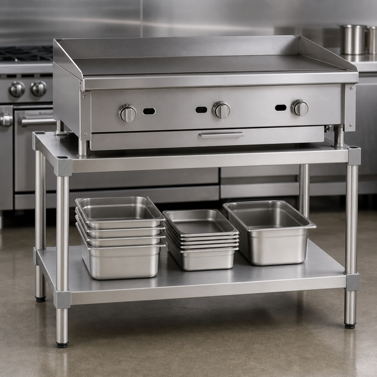 Product image #3 for Stationary Modular Aluminum Equipment Stand with 2 Adjustable Solid Shelves