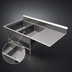 Thumbnail image #3 for John Boos Pro-Bowl 2-Compartment Commercial Sink with Right Drainboard, 20 x 28 x 12-Inch Bowls, 64-3/16-Inch Wide