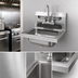 Thumbnail image #2 for Mixrite Wall-Mount 1-Compartment Stainless Steel Hand Sink with Gooseneck Faucet, 15-3/4-Inch Wide