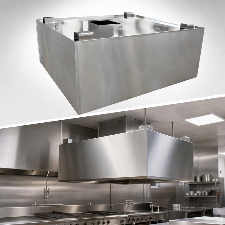 Product image #3 for John Boos Box-Type Condensate Hood with Starting Exhaust Duct Collar, 42 x 42 x 19 Inches