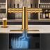 Thumbnail image #3 for Metropolis T-Style Countertop Glycol-Cooled Draft Beer Tower with 6 Faucets and PVD Brass Finish