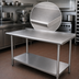 Thumbnail image #3 for Advance Tabco 84-Inch x 36-Inch Stainless Steel Work Table with 1-1/2-Inch Rear Up-Turn and Adjustable Undershelf