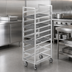 Thumbnail image #3 for Channel 36-Inch High Stainless Steel Single-Section Cafeteria Tray Rack for 14 x 18 Trays, End Load, 10-Tray Capacity