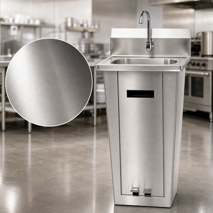 Product image #3 for Eagle Group Pedestal Foot-Operated Hand Sink with Gooseneck Spout and 13-1/2" x 9-3/4" x 6" Bowl