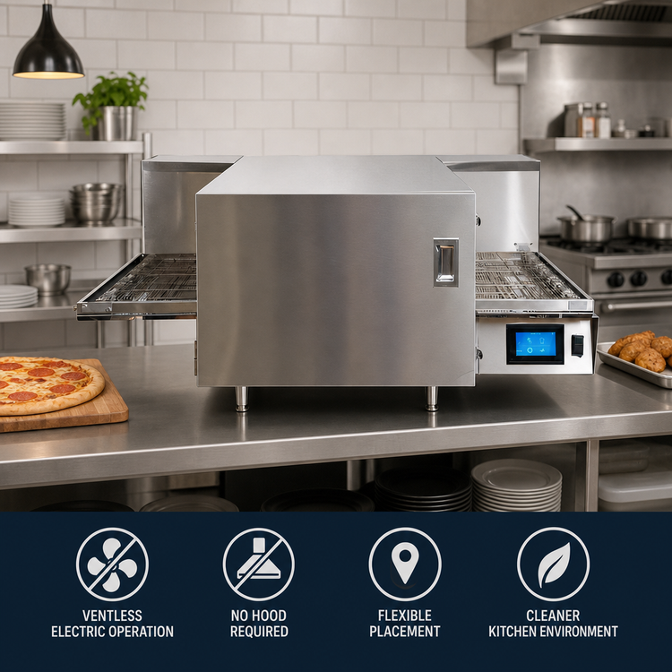 Product image #3 for Lincoln Aperion 24 Series Ventless Electric Impinger Conveyor Oven, 20 x 48-Inch Conveyor, Solid Door