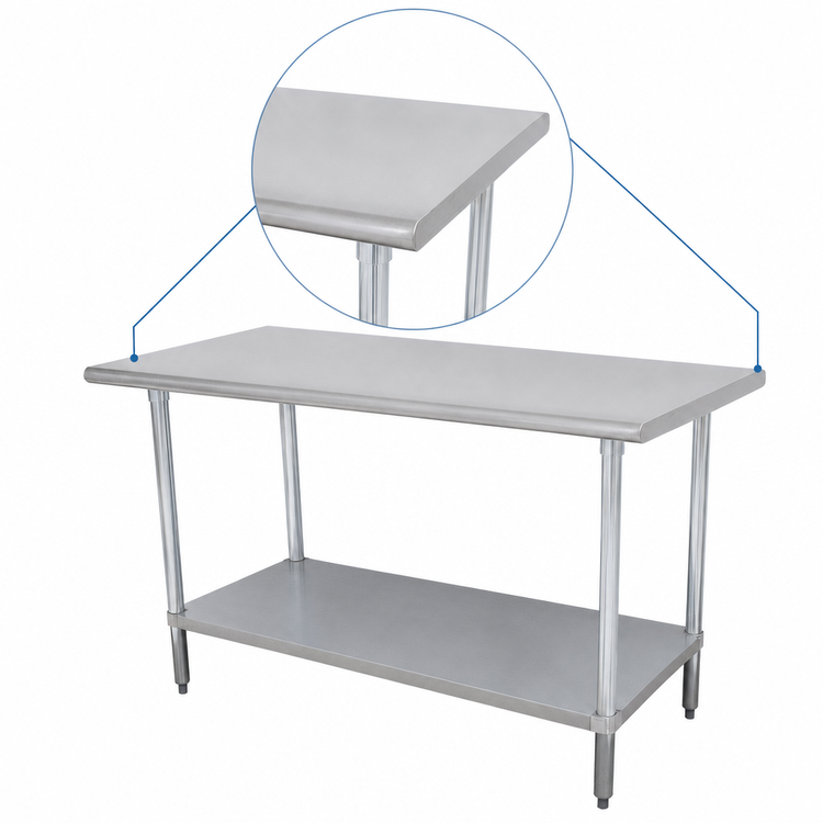 Product image #3 for Advance Tabco Special Value Series 72" x 36" Flat Top Stainless Steel Work Table with Adjustable Undershelf