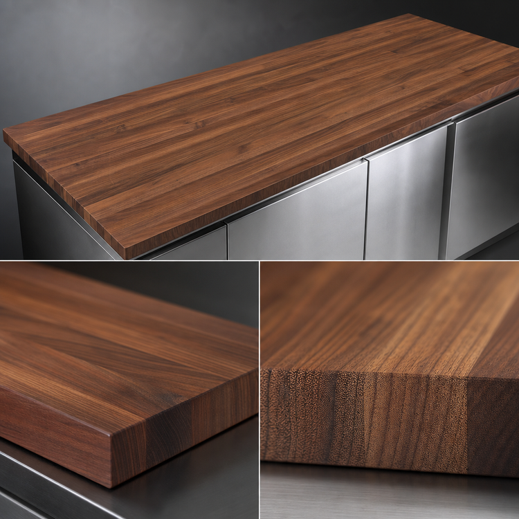 Product image #3 for John Boos Boos Block American Black Walnut Edge Grain Kitchen Countertop, 132 x 27 x 1-1/2 Inches