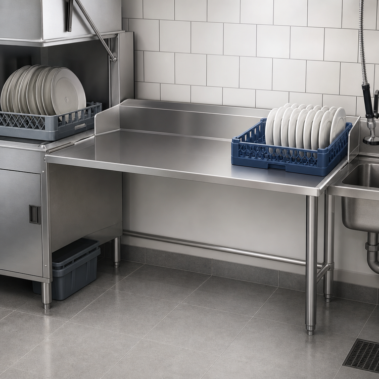 Product image #3 for Straight Clean Dish Table, 36 x 30 Inch, Left-to-Right, 304 Stainless Steel