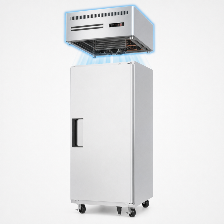 Product image #3 for Everest Refrigeration ESR1 One-Section Upright Reach-In Refrigerator, Top-Mounted Self-Contained R290, Solid Door, 23 Cu. Ft.