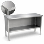 Thumbnail image #3 for John Boos EBOS4-2460 60 x 24 Inch Stainless Steel Work Table, Open Front, 14-Gauge 300 Series Flat Top, Fixed Undershelf