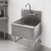 Thumbnail image #3 for Advance Tabco Wall Mounted 304 Stainless Steel Service Sink with Faucet and 18 x 14 x 12-Inch Bowl