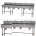 Thumbnail image #3 for Advance Tabco 6-Station Floor-Mounted Multiwash Hand Sink with Knee Valves, 120-Inch Wide