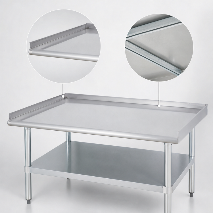 Product image #3 for 30" x 30" Stainless Steel Top Equipment Stand with Galvanized Undershelf