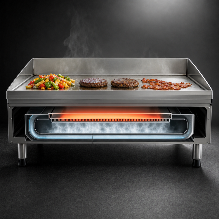 Product image #3 for AccuTemp AccuSteam Electric Steam-Heated Countertop Griddle, 24 x 30-Inch, 480V, 3-Phase, 9.6 kW