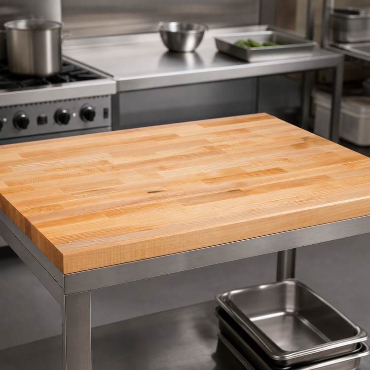Product image #3 for John Boos SC112-O 84-Inch x 42-Inch Edge Grain Northern Hard Rock Maple Work Table Top