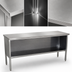 Thumbnail image #3 for John Boos Open Front Cabinet Base Stainless Steel Work Table, 120 x 24 Inch, 14-Gauge Flat Top