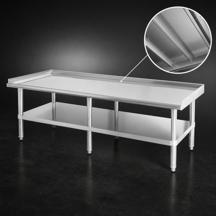 Product image #3 for Sapphire Manufacturing 60 Inch Wide x 30 Inch Deep Stainless Steel Equipment Stand with Galvanized Undershelf