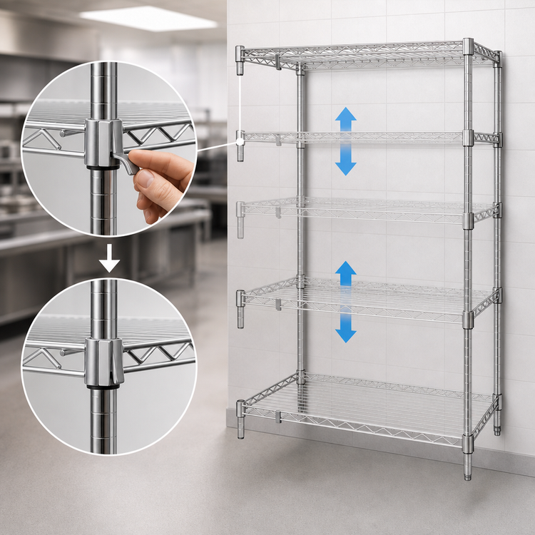 Product image #3 for Metro Super Adjustable Super Erecta Add-On Wire Shelving Unit, 24W x 24D x 63H, Chrome Plated Finish