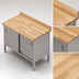 Thumbnail image #3 for John Boos Edge-Grain Maple Wood Top Work Table with Sliding Door Cabinet Base, 36 x 24 x 40-1/2 Inches