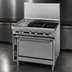 Thumbnail image #3 for Titan JTRH-24G-2-36C Heavy Duty Gas Range with (2) Open Burners, (1) 24-Inch Griddle, and Convection Oven