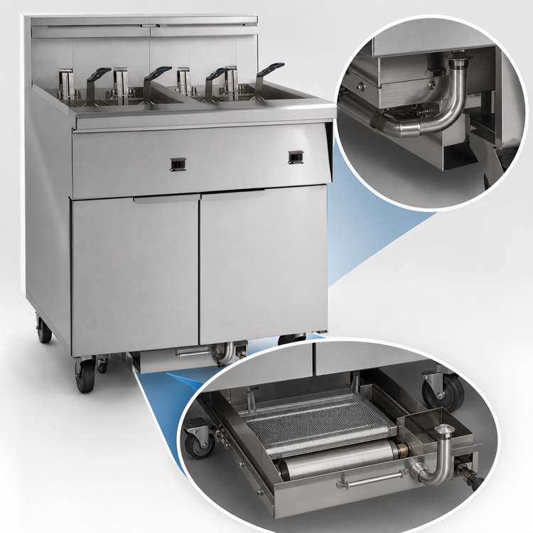Product image #3 for Imperial Electric 5-Battery 75 lb. Floor Model Fryer with Built-In Space Saver Filter System