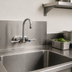 Thumbnail image #3 for T&S Brass Wall-Mount Workboard Faucet with 4-Inch Centers, 5-3/4-Inch Swivel Gooseneck, Wrist Action Handles, and 1.5 GPM Aerator