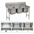 Thumbnail image #3 for Advance Tabco Special Value Series Regaline 3-Compartment Sink with 20 x 16 x 12-Inch Bowls and Galvanized Open Frame Base
