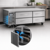 Thumbnail image #3 for Turbo Air PRO Series 72-Inch Two-Section Stainless Steel Freezer Chef Base with 4 Drawers