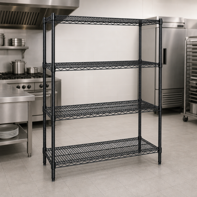 Product image #3 for Add-A-Shelf 4-Tier Wire Shelving Starter Unit, 36W x 14D x 63H, Black Epoxy