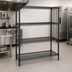 Thumbnail image #3 for Add-A-Shelf 4-Tier Wire Shelving Starter Unit, 36W x 14D x 63H, Black Epoxy