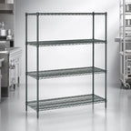 Thumbnail image #4 for Metro Super Erecta A576K3 Stationary Wire Shelving Starter Unit, 72"W x 24"D x 63"H, 4 Shelves, Green Epoxy-Coated