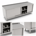 Thumbnail image #3 for John Boos 132-Inch x 30-Inch Stainless Steel Cabinet Base Work Table with Sliding Doors and 1-1/2-Inch Rear Up-Turn