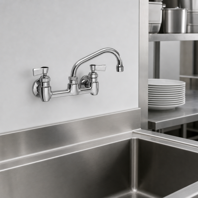 Product image #3 for Fisher 53139 Wall-Mount Commercial Faucet with 12-Inch Swing Spout and 8-Inch Adjustable Centers